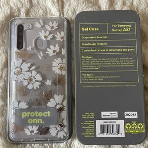 Samsung Galaxy A21 Floral Gel
Rubber Case, protect onn.